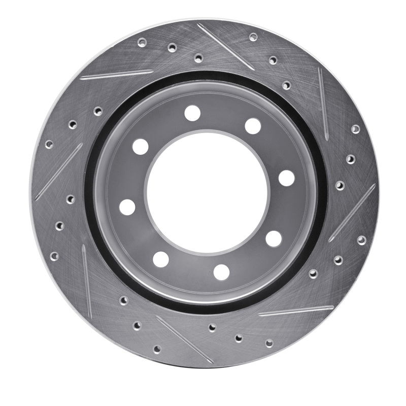 Chevrolet Express 3500 Brake Rotor (1) - Rear Left - R1 Concepts - Drilled & Slotted - Silver - `99-`20